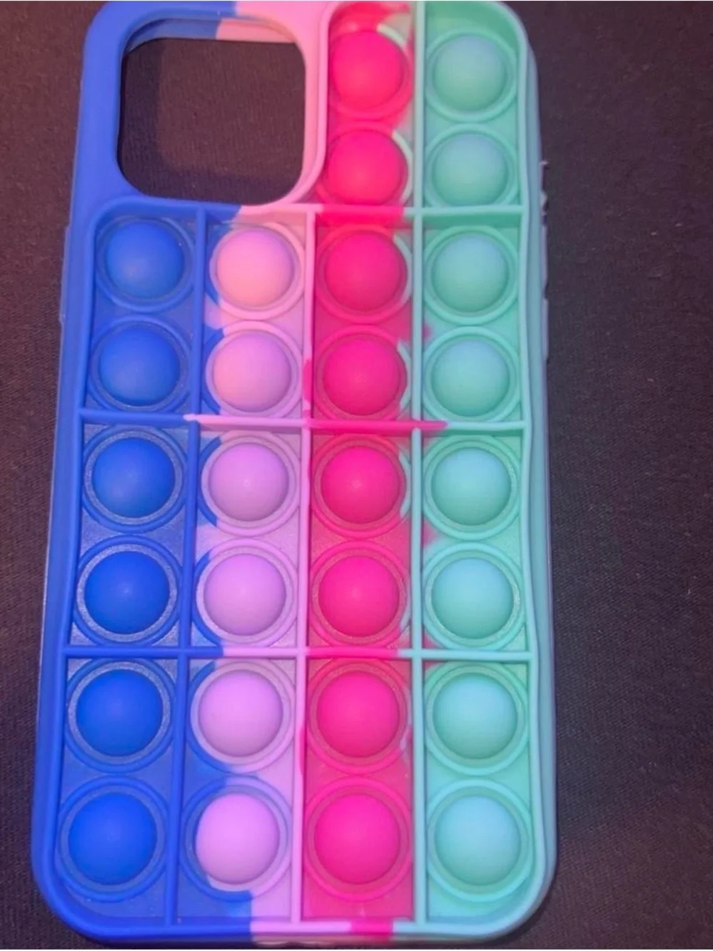 Silicone Pop-It Phone Case - Blue Pink Mint